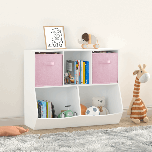 Bellemave Kids Bookcase with Collapsible Fabric Drawers