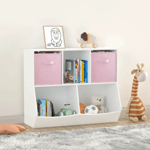 Bellemave Kids Bookcase with Collapsible Fabric Drawers