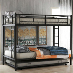 Bellemave® Twin Size Metal Bunk Bed with Trundle Bed