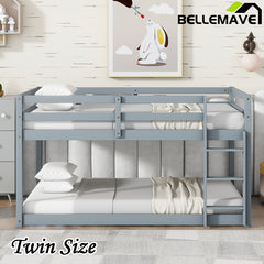 Bellemave® Twin Size Solid Rubber Wooden Loft Bed with Ladder