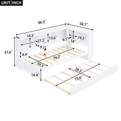 Bellemave® Twin Size Daybed with Trundle Bed, Storage Cabinets and USB Ports