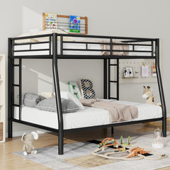 Bellemave® Full XL over Queen Metal Bunk Bed with Ladder and Guardrails