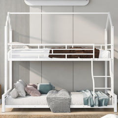 Bellemave® Twin over Full Metal House Bunk Bed