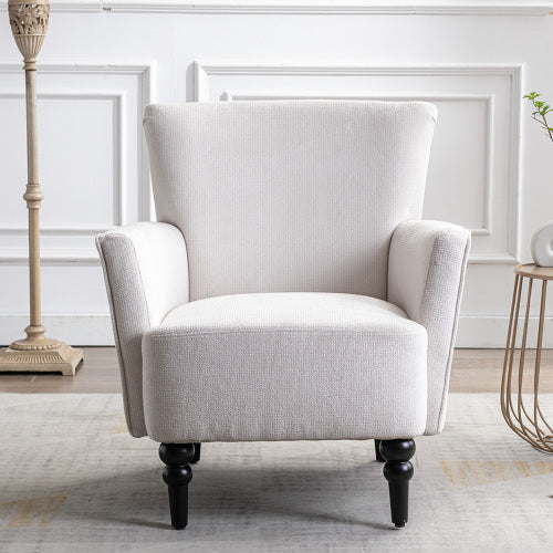 Bellemave Modern Accent Armchair Sofa with Linen surface and solid wood feet