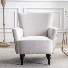 Bellemave Modern Accent Armchair Sofa with Linen surface and solid wood feet Bellemave