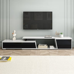 Bellemave® Modern Minimalist Rectangle Extendable TV Stand with 2 Drawers and 1 Cabinet