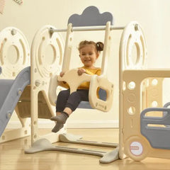 Bellemave Freestanding Bus Toy and Slide&Swing for Toddlers Set 5 in 1 with Basketball Hoop Bellemave