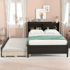 Bellemave® Platform Bed with Twin Trundl and 3 Drawers