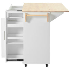 Bellemave® Rolling Kitchen Cart on Wheels with Internal Storage Rack,Towel Rack and Drop Leaf, 2 Drawers and 3 Tier Pull Out Cabinet Organizer