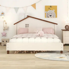 Bellemave® Wood Platform Bed with House-Shaped Headboard