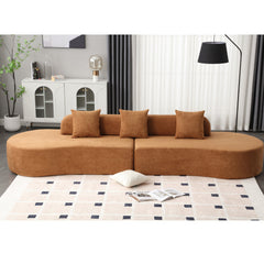 Bellemave® 130.5" Modern Curved Combination Sofa with 3 Pillows