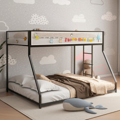 Bellemave® Twin over Full Bunk Bed with Mesh Guard Rail