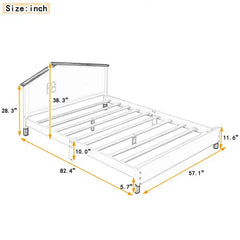 Bellemave® Wood Platform Bed with House-Shaped Headboard