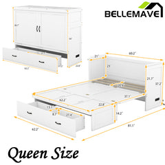 Bellemave® Murphy Bed with USB Port and a Large Drawer