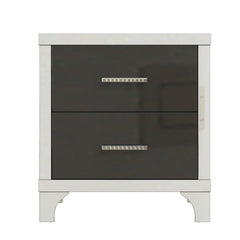 Bellemave® Mirrored Bedside Table with 2 Drawers and Metal Handle