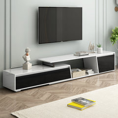 Bellemave® Modern Minimalist Rectangle Extendable TV Stand with 2 Drawers and 1 Cabinet