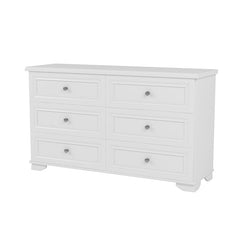 Bellemave® 6 Drawers Elegant Design Wooden Dresser with Metal Handles