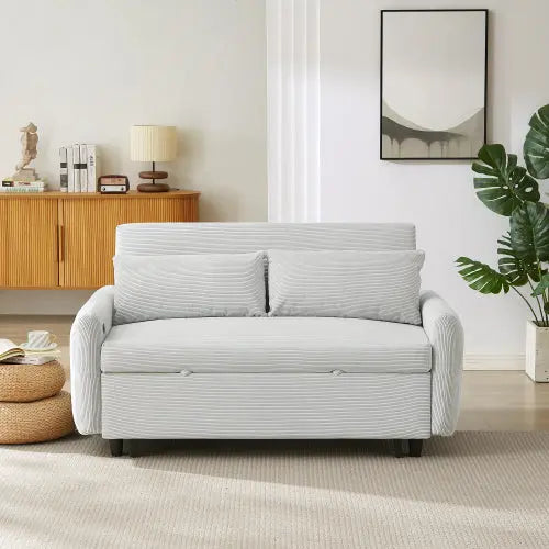 Bellemave® 57.48" Pull-out Sofa Bed Convertible Couch with Two Throw Pillows and USB Ports Bellemave®