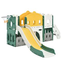 Bellemave Freestanding Castle Climber and Slide Set 6 in 1 with Basketball Hoop Bellemave