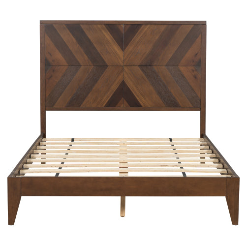 Bellemave® Mid-Century Modern Platform Bed Wood Slat Support with No Box Spring Needed