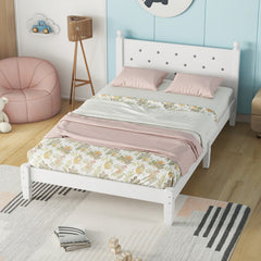 Bellemave® Twin Size Platform Bed with Button-Decoration Headboard