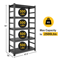 Bellemave® 5-Tier Adjustable Heavy Duty Metal Shelving