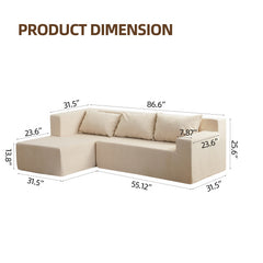 Bellemave® 86.6" L-Shape Sectional Couch with 3 Pillows