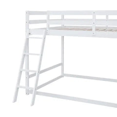 Bellemave® Full Size Floor Bunk Bed with Ladder, Slide and Shelves