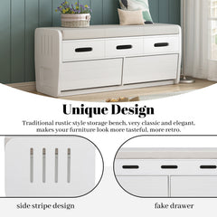 Bellemave® Storage Bench with 2 Drawers, Hidden Storage Space, and 3 False Drawers at the Top