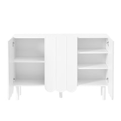 Bellemave® Cream Style Minimalist Shoe Cabinet with 5 Solid Wood Legs and Adjustable Shelves