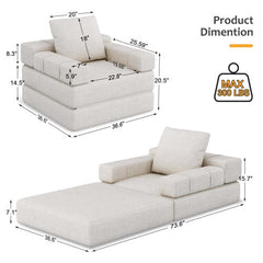 Bellemave® Single Sofa Chair that Converts to A Single Sofa Bed