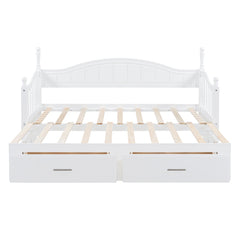 Bellemave® Twin Size Daybed with Twin Size Trundle Bed and Two Storage Drawers