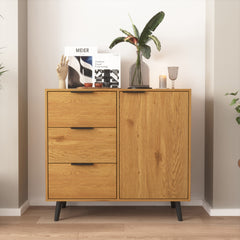 Bellemave® Storage Cabinet with 3 Drawers & Adjustable Shelf