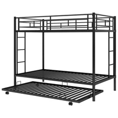 Bellemave® Twin Size Metal Bunk Bed with Trundle Bed