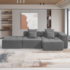 Bellemave® 105.5'' L-Shaped Modular Sectional Sofa with 4 Pillows