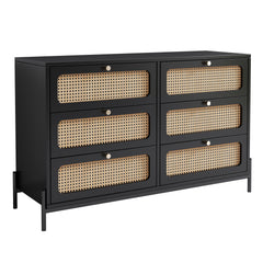 Bellemave® Modern Cannage Rattan 6-Drawer Storage Cabinet