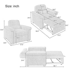 Bellemave® 3 in 1 Pull Out Couch Adjustable Chair with Pillow Bellemave®