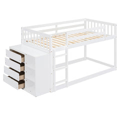 Bellemave® Bunk Bed with 4 Drawers and 3 Shelves