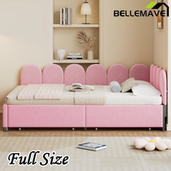 Bellemave® Velvet Upholstered Daybed with 2 Drawers and Soft Fabric Headboard