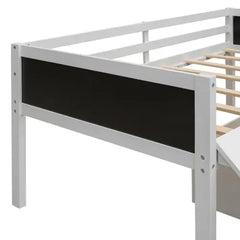 Bellemave® Twin Size Low Loft Bed with 2 Storage Boxes