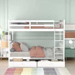 Bellemave® Bunk Bed with Ladders and Two Storage Drawers Bellemave®