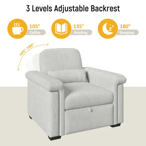 Bellemave® 3 in 1 Pull Out Couch Adjustable Chair with Pillow Bellemave®