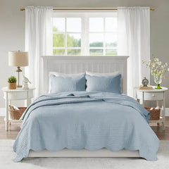 Bellemave 3 Piece Reversible Scalloped Edge Quilt Set Bellemave