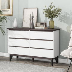 Bellemave® 6-Drawer Wood Double Dresser with Wide Drawers