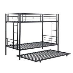 Bellemave® Twin Size Metal Bunk Bed with Trundle Bed