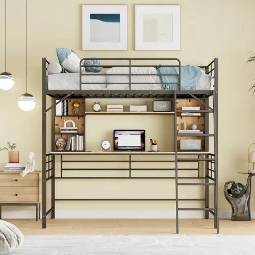 Bellemave® Loft Bed with Desk, Shelf and Ladder Bellemave®