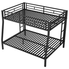 Bellemave® Full XL over Queen Metal Bunk Bed with Ladder and Guardrails