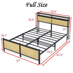 Bellemave® Metal Platform Bed with LED light