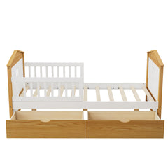 Bellemave® Twin Size House Shape Bed with Two Drawers