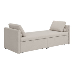 Bellemave® Modern Upholstered Chaise Lounge with Pillows and 2 Drawers, No Mattress Needed